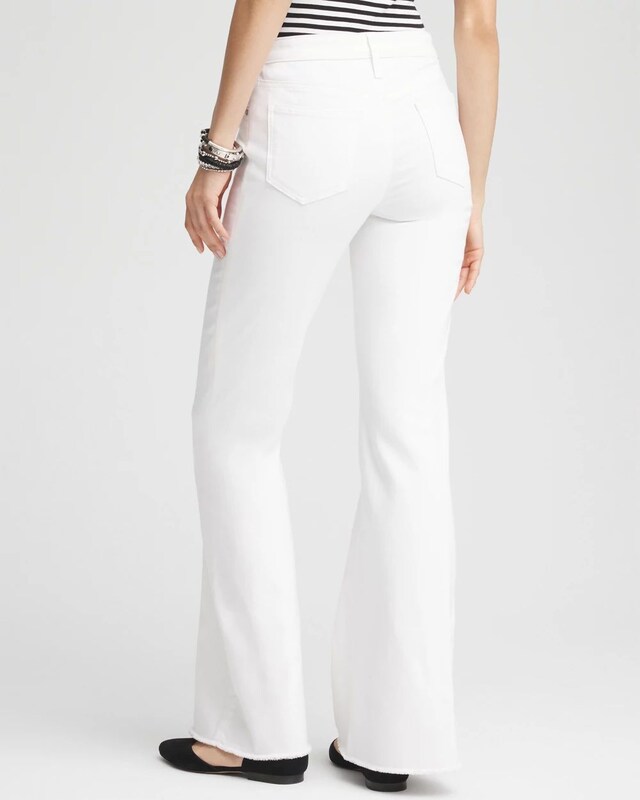 Girlfriend No Stain Frayed Flared Jeans - image 3